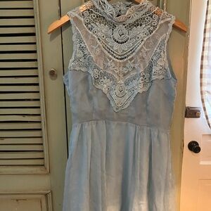 ModCloth Elegant Light Blue Lace Dress